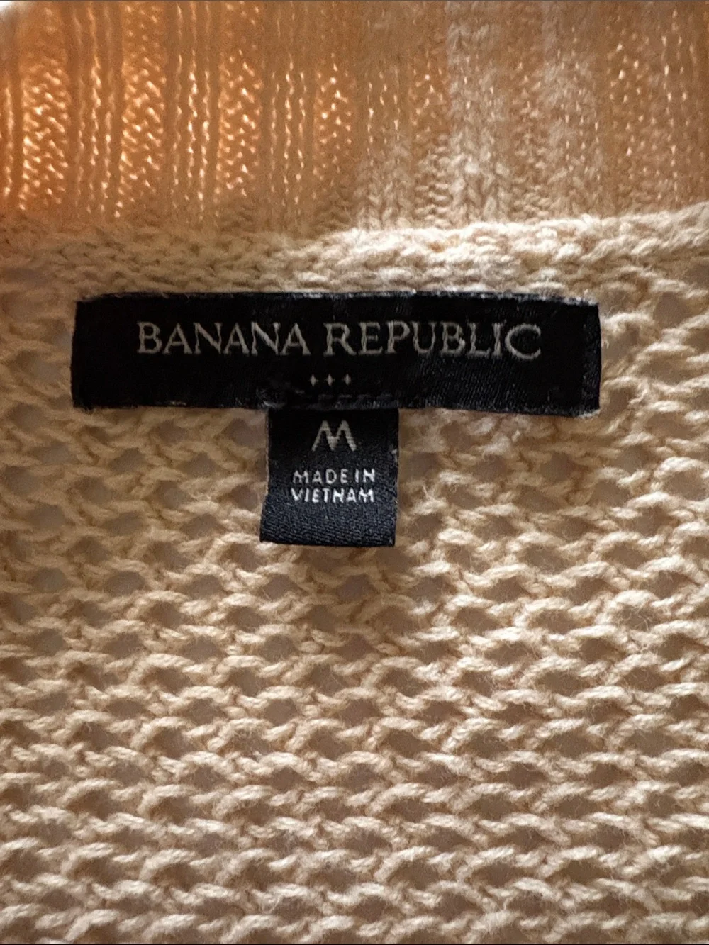 Banana Republic Cream Open-Front Waffle Knit Cardigan - Picture 6 of 8